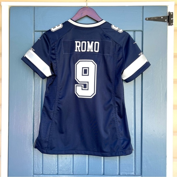 NFL Dallas Cowboys Tony Romo Blue Jersey Nike On Field Youth Medium - Picture 2 of 6